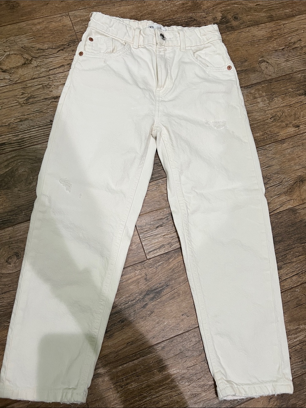 Kids Zara Off White Mom jeans